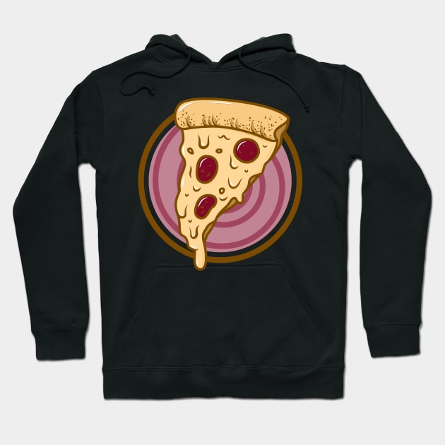 Soggy Microwave Pepperoni Pizza Hoodie by InkyArt